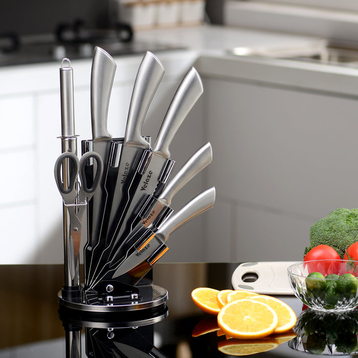 Velaze 8 Piece Stainless Steel Knife Block Set & Reviews Wayfair Canada
